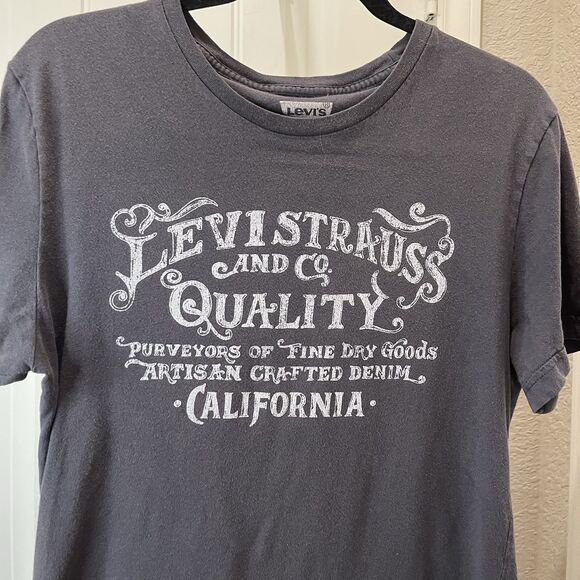 Levi Strauss & Co Quality California Graphic Tee Shirt Short Sleeves Gray Mens S - Picture 2 of 6